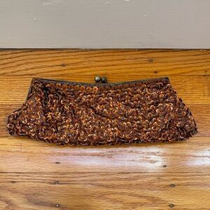 Vintage Beaded Copper Clutch